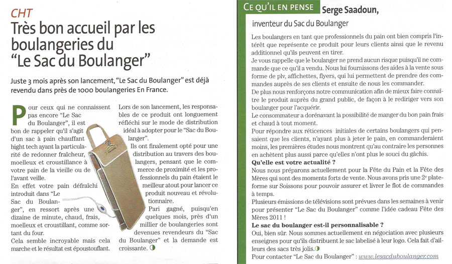 article Les Nouvelles de la Boulangerie Pâtisserie